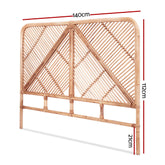 Artiss Bed Headboard Double Bedhead Rattan - FRED Pine